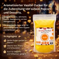 Popcorn Vanille Zucker 1 kg für Vanille Popcorn und Desserts