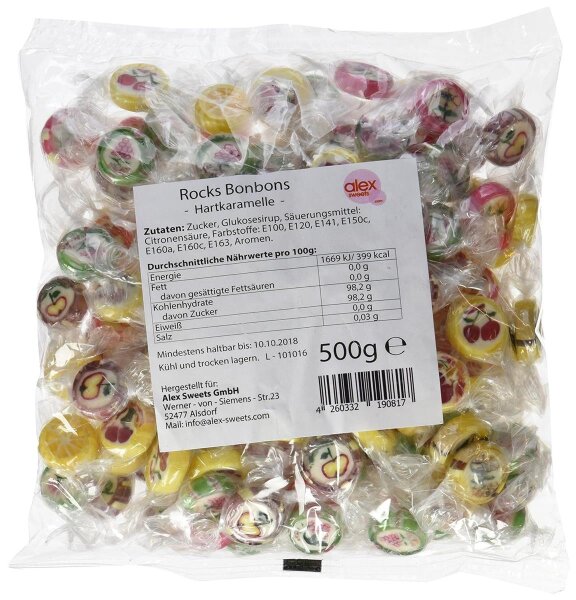 Sweet Flash Rocks Bonbons mit Motiven Fruchtgeschmack 500 g