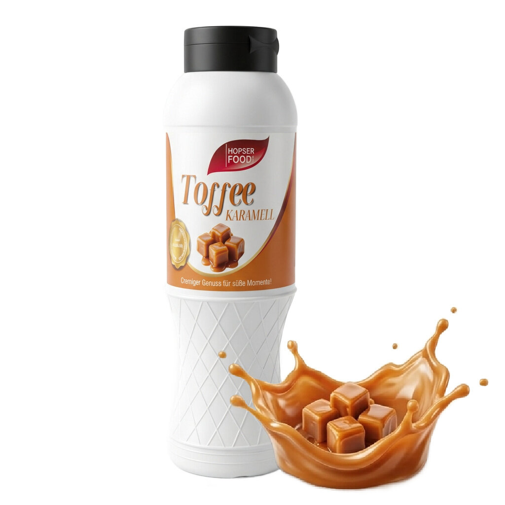 Karamell Toffee Sauce 1 kg Topping für Eis Desserts Waffeln Pancakes