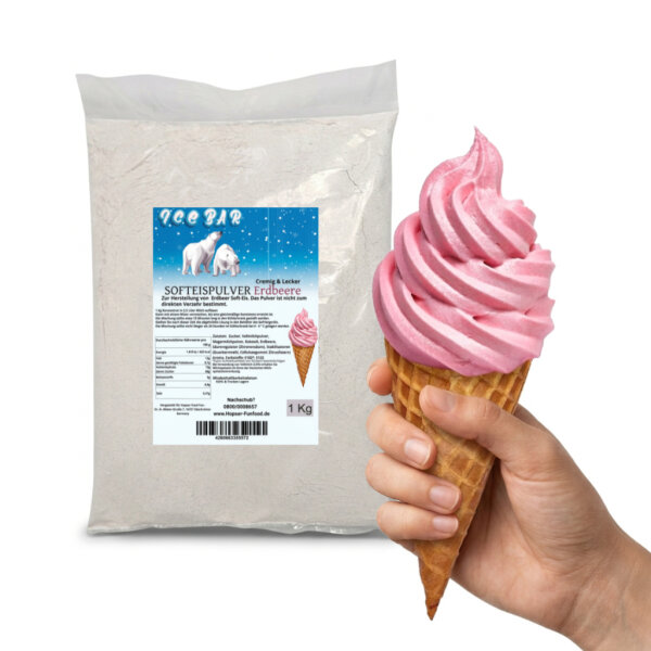 Softeis Pulver Erdbeere 1 kg IceBär für...