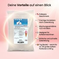 Softeis Pulver Erdbeere 1 kg IceBär für...