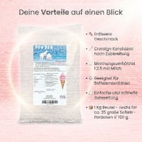 Softeis Pulver Erdbeere 1 kg IceBär für...