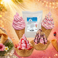 Softeis Pulver Erdbeere 1 kg IceBär für Softeismaschine 1:2,5 Mischung