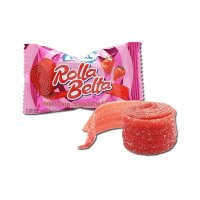 Display Komplett 24x Rolla Belta rote Fruchtgummirolle Erdbeergeschmack