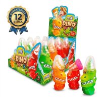 Display Komplett 12x Dino Dipper Licker, Lutscher, 50g...