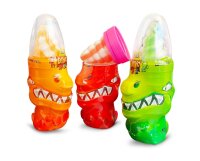 Display Komplett 12x Dino Dipper Licker, Lutscher, 50g mit saurem Pulver