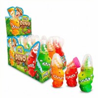 Display Komplett 12x Dino Dipper Licker, Lutscher, 50g mit saurem Pulver