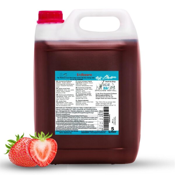 ICE BÄR Sirup Slush Konzentrat Erdbeere 5 Liter