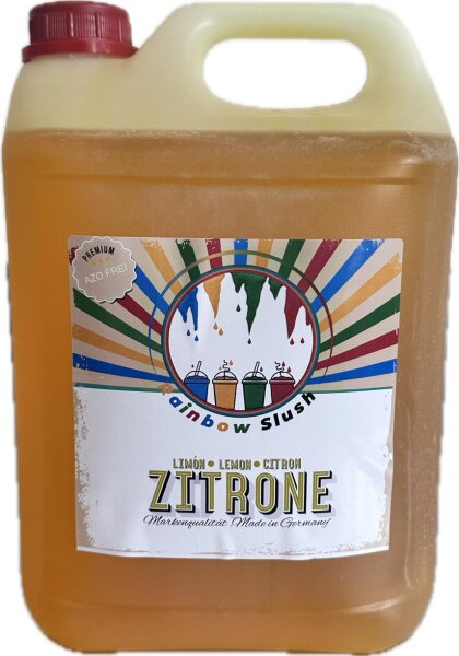 Rainbow Slush Sirup 5L AZO FREI | Zitrone Lemon | Konzentrat für Slushy Maker Eis Slushmaschinen Eismaschinen Getränke 1:5