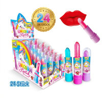 Display Komplett 24x Unicorn Lipstick Lutscher Sweet Flash