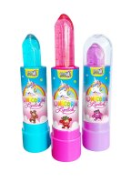 Display Komplett 24x Unicorn Lipstick Lutscher Sweet Flash