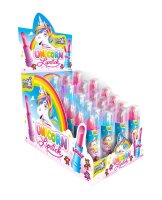 Display Komplett 24x Unicorn Lipstick Lutscher Sweet Flash