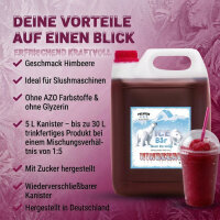 Ice Bär Slush Sirup Himbeere 5L 1:5 AZO frei ohne...