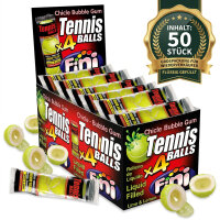 Display Komplett 50x Fini Booom Bubble Gum Balls Tennis 4er