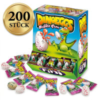 Display Komplett 200x Fini Dinoeggs Bubble Gum Erdbeere