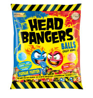 Head Bangers Crazy Sour 135g Zungenfärber Hard Balls Mix Himbeere & Erdbeere, im Beutel – vegan