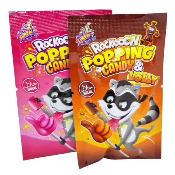 Rackooon Lolly & Popping Candy 1 Beutel mit Lutscher...