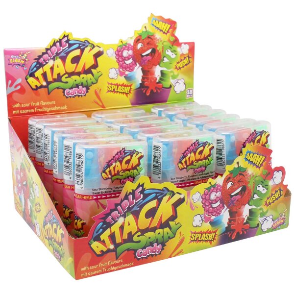 Display Komplett Sweet Flash 18 x Triple Attack Candy Spray