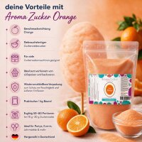 Aroma Zuckerwattezucker Orange Geschmack 1 kg Beutel