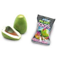 Display Komplett 200x Vidal Alien Eggs Kaugummi Display mit Saurem Kern, Galaktischer Kauspaß im 1kg Vorrat