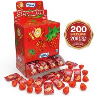 Display Komplett 200x Vidal Strawbs Erdbeeren Kaugummi...