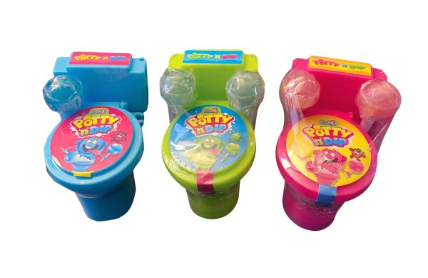 POTTY STAR Plastiktoilette 2 Lutscher mit Dip...