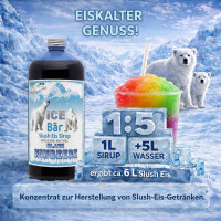 Ice Bär Slush Sirup Blaue Himbeer Geschmack 1L 1:5 AZO & glyzerinfrei