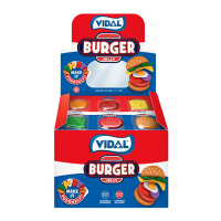 Vidal Burger Jelly 6x11g 6 einzeln verpackte und geölte Fruchtgummis in Form von Burger-Elementen