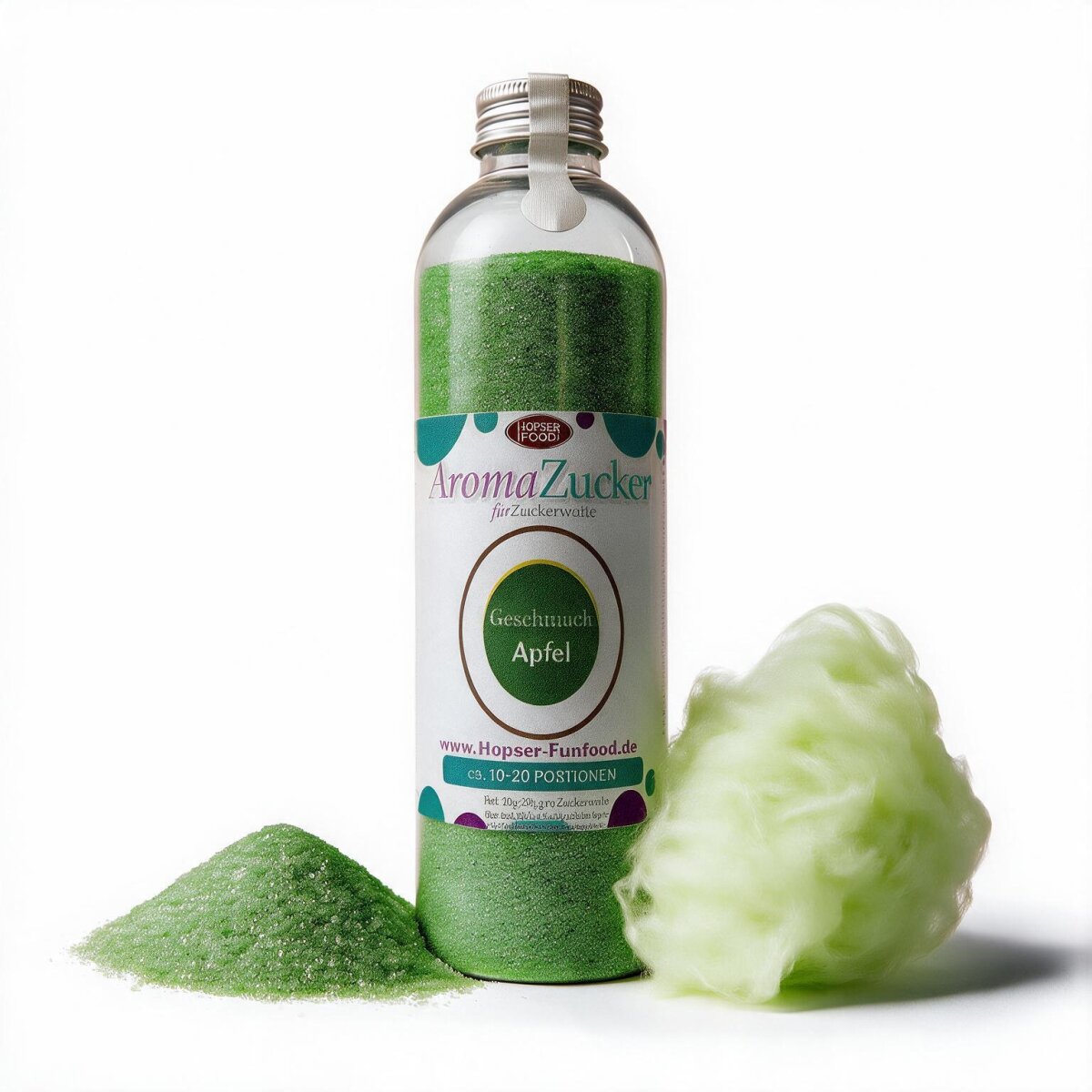 Aroma Zuckerwattezucker Apfel Geschmack grün 230 g Flasche