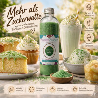 Aroma Zuckerwattezucker Apfel Geschmack grün 230 g Flasche