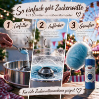 Aroma Zuckerwattezucker Blaubeere Geschmack blau AZO-frei 230 g Flasche
