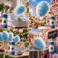 Aroma Zuckerwattezucker Blaubeere Geschmack blau AZO-frei 230 g Flasche