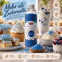 Aroma Zuckerwattezucker Blaubeere Geschmack blau AZO-frei 230 g Flasche