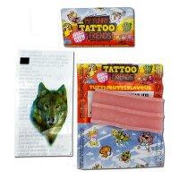 Display Komplett 200 x Sweet Flash Tattoo Tiger Bubble Gum, Kinderkaugummi mit Tattoo
