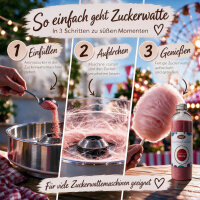 Aroma Zuckerwattezucker Kirsche Geschmack rot 230 g Flasche