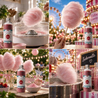 Aroma Zuckerwattezucker Kirsche Geschmack rot 230 g Flasche