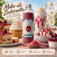Aroma Zuckerwattezucker Kirsche Geschmack rot 230 g Flasche