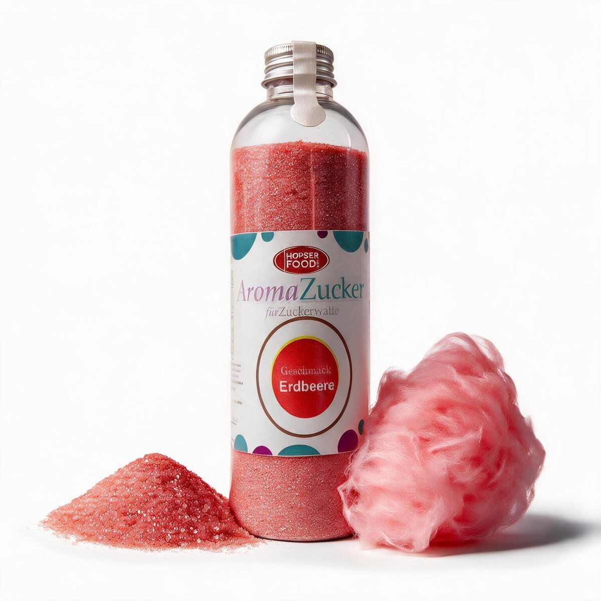 Aroma Zuckerwattezucker Erdbeere Geschmack rot 230 g Flasche