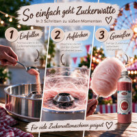 Aroma Zuckerwattezucker Erdbeere Geschmack rot 230 g Flasche
