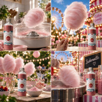 Aroma Zuckerwattezucker Erdbeere Geschmack rot 230 g Flasche