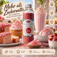 Aroma Zuckerwattezucker Erdbeere Geschmack rot 230 g Flasche