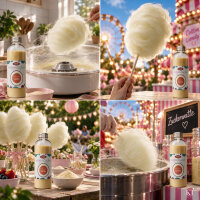 Aroma Zuckerwattezucker Vanille Geschmack gelb 230 g Flasche