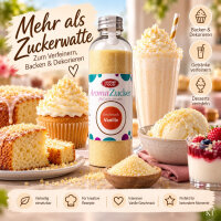 Aroma Zuckerwattezucker Vanille Geschmack gelb 230 g Flasche