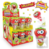 Display Komplett Johny Bee Pop Strawberry Lollipop 24...