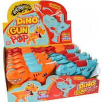 Display Komplett 12x Johny Bee Dino Gun Pop – Der süße Lutsch-Spaß mit Dinopower!