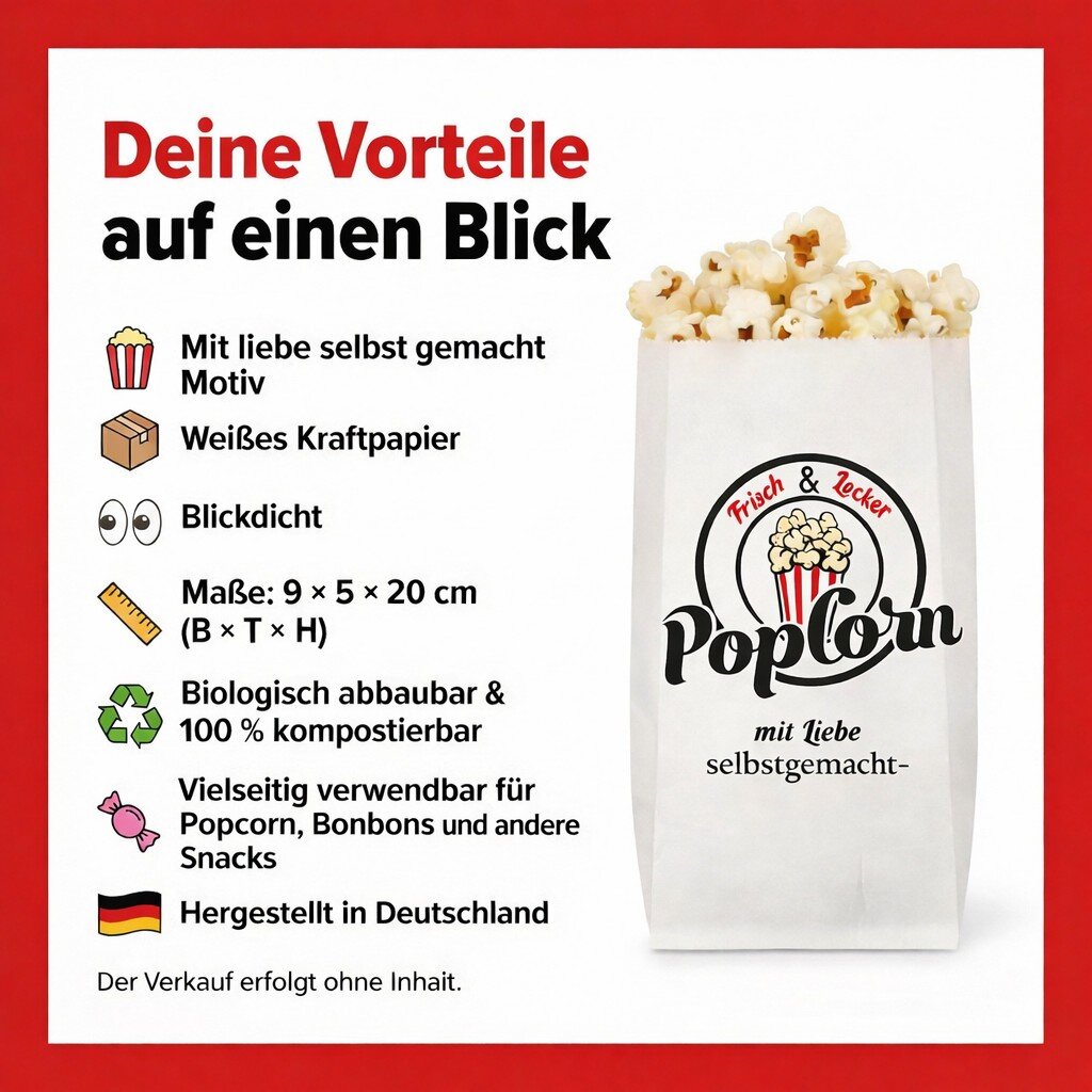 TOYANDONA 100-Teilige Popcorntüten Papier Mit Konischen Spitzen Kegelförmige Leckereientüten