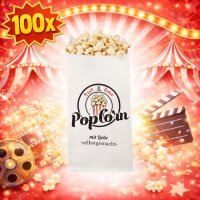 Popcorntüte „Mit Liebe selbst gemacht“ Papier 100 Stück 1 Liter