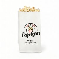 Popcorntüte „Mit Liebe selbst gemacht“ Papier 100 Stück 1 Liter