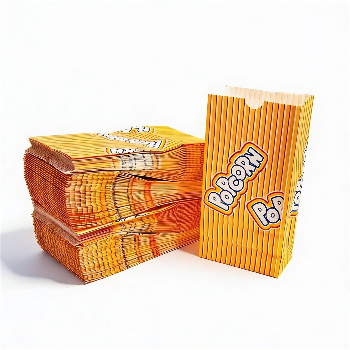 Produktbild von 100 Popcorntüten 1 Liter | Kraftpapier 100% Recycelbar | 35-50g Füllmenge | Für Kinoabend & Party