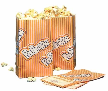 Popcorn Warmhaltetüte 50 g 1 Liter 10,5 x 6 x 17 cm, 2-lagig weiß/gelb/rot (100)
